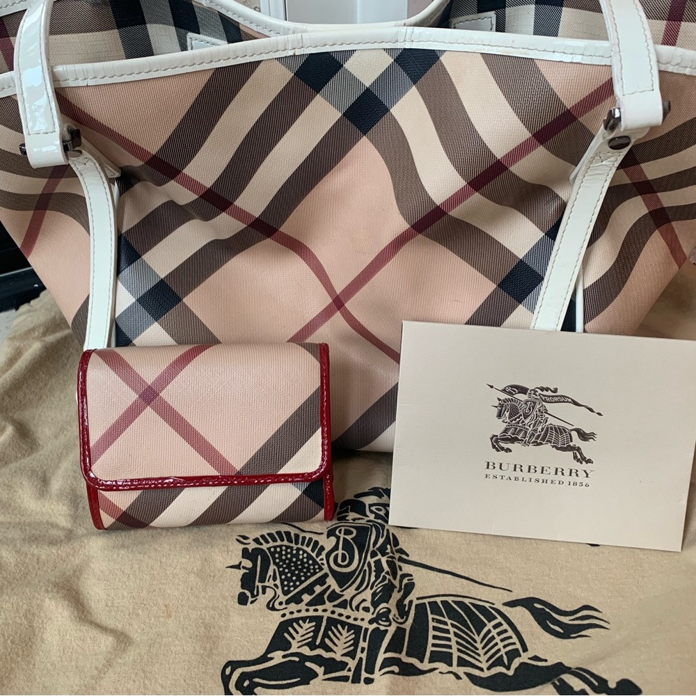 Auth Burburry Nova Tote and Wallet Set
